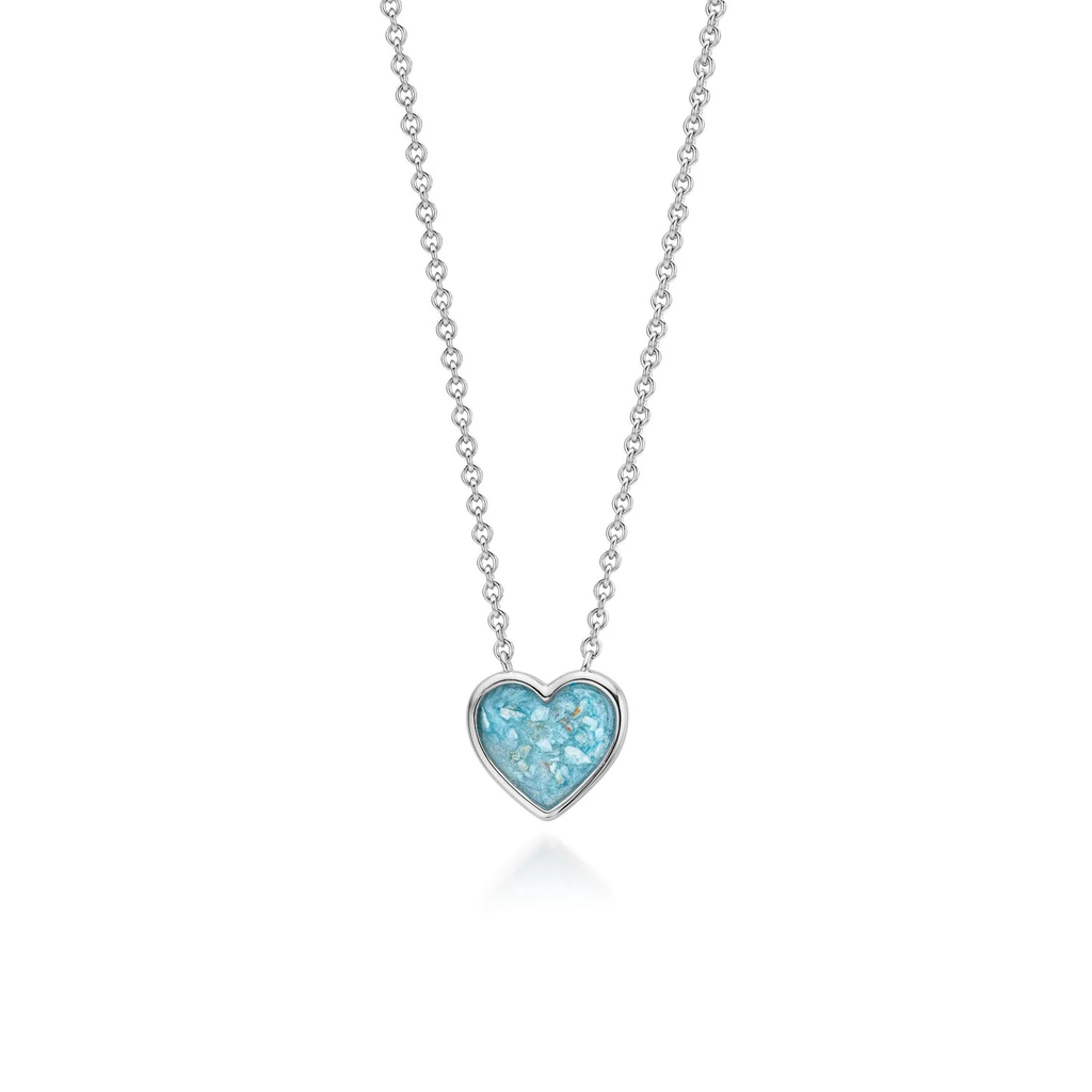 Cœur | Heart-Shaped Ashes Necklace | Ash in Resin Jewellery Soft blue WithMe™ Gedenksieraden Memorial Pendant