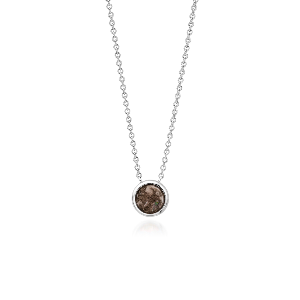 Cercle | Round Ashes Necklace | Ash in Resin Jewellery Brown WithMe™ Gedenksieraden Memorial Pendant