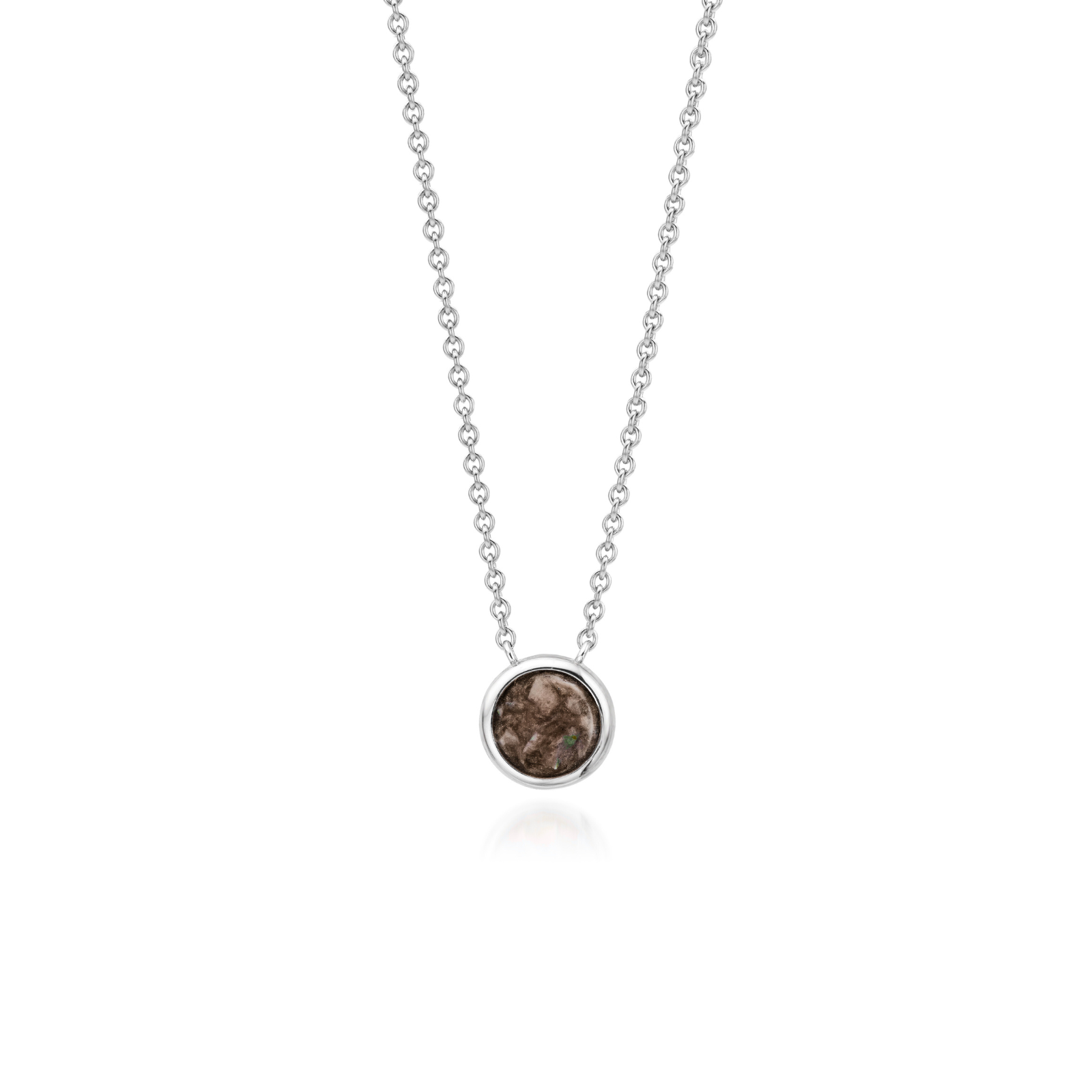 Cercle | Round Ashes Necklace | Ash in Resin Jewellery Brown WithMe™ Gedenksieraden Memorial Pendant