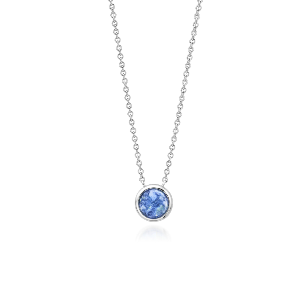 Cercle | Round Ashes Necklace | Ash in Resin Jewellery Blue WithMe™ Gedenksieraden Memorial Pendant
