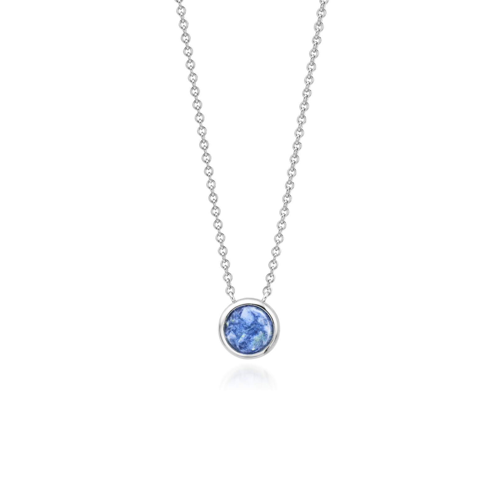 Cercle | Round Ashes Necklace | Ash in Resin Jewellery Blue WithMe™ Gedenksieraden Memorial Pendant