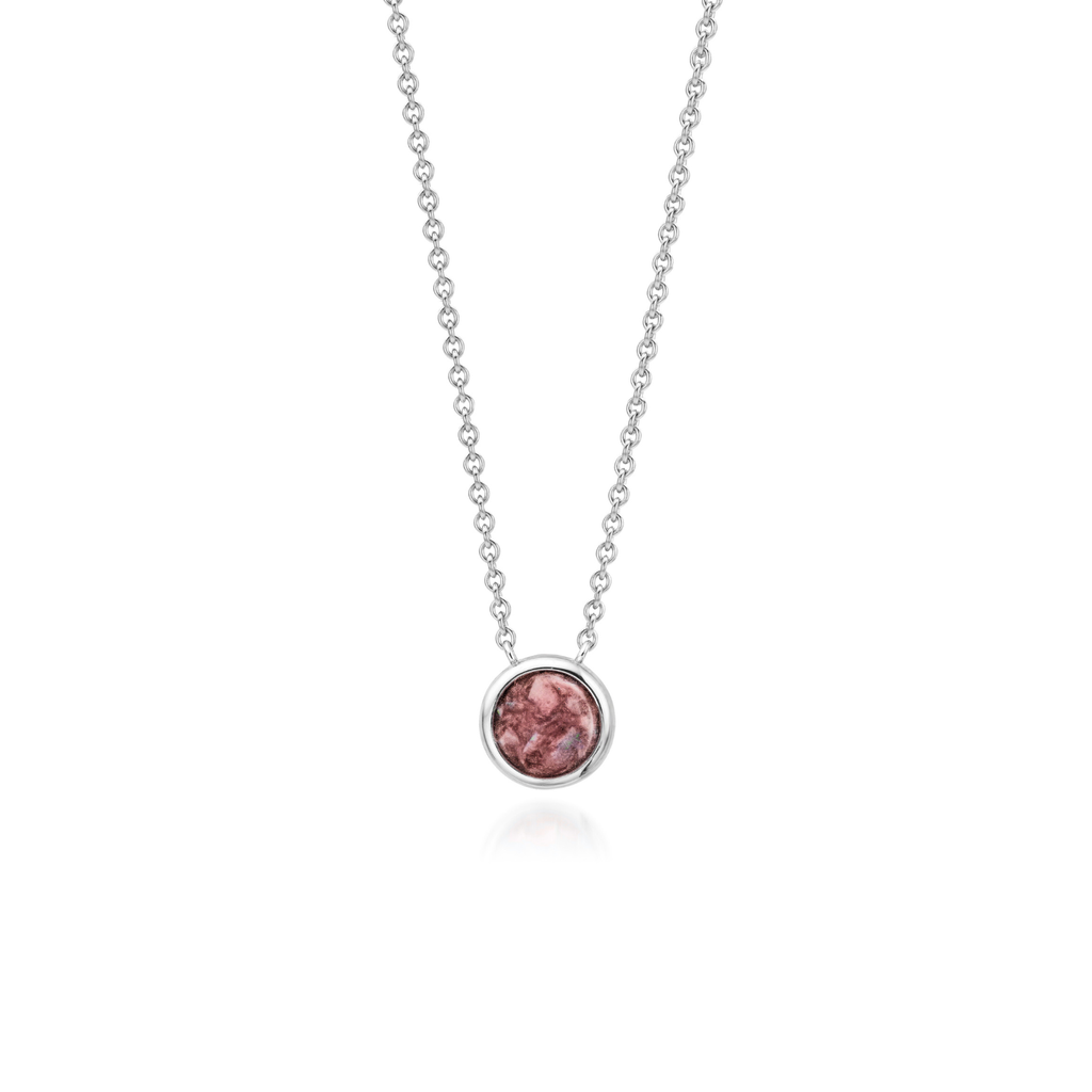 Cercle | Round Ashes Necklace | Ash in Resin Jewellery Burgundy WithMe™ Gedenksieraden Memorial Pendant