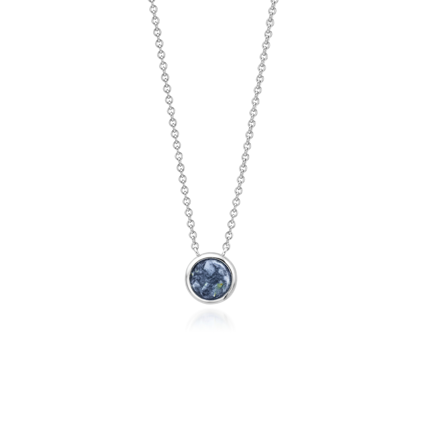 Cercle | Round Ashes Necklace | Ash in Resin Jewellery Deep Blue WithMe™ Gedenksieraden Memorial Pendant