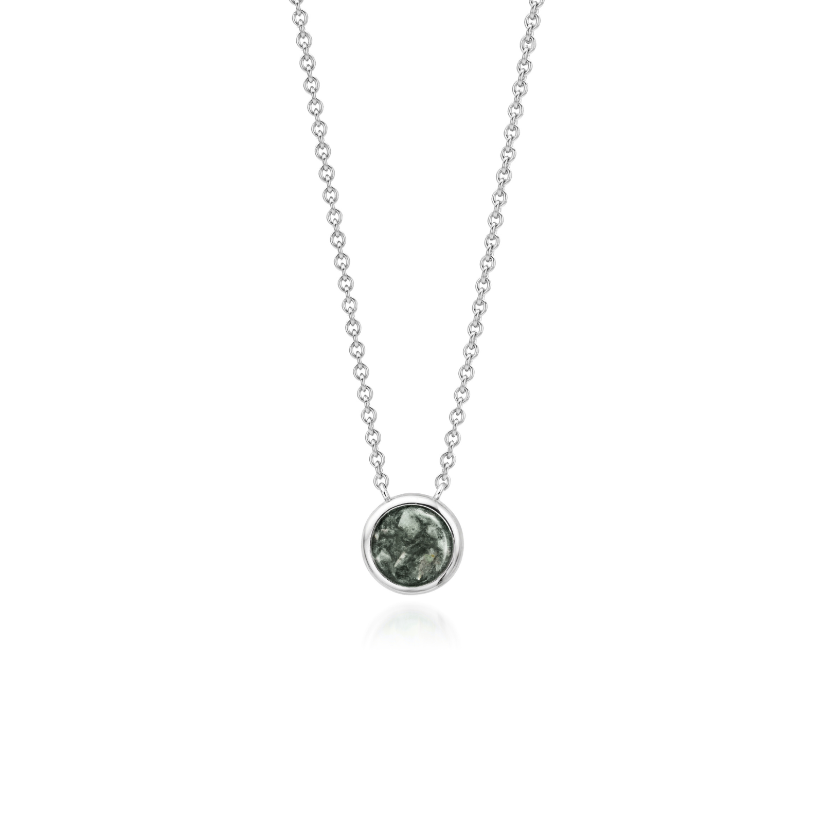 Cercle | Round Ashes Necklace | Ash in Resin Jewellery Deep green WithMe™ Gedenksieraden Memorial Pendant