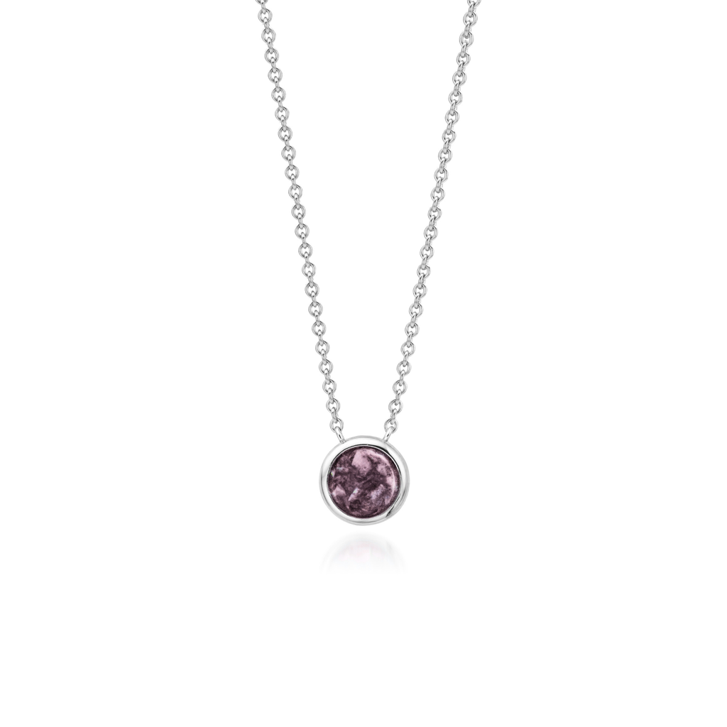 Cercle | Round Ashes Necklace | Ash in Resin Jewellery Deep purple WithMe™ Gedenksieraden Memorial Pendant