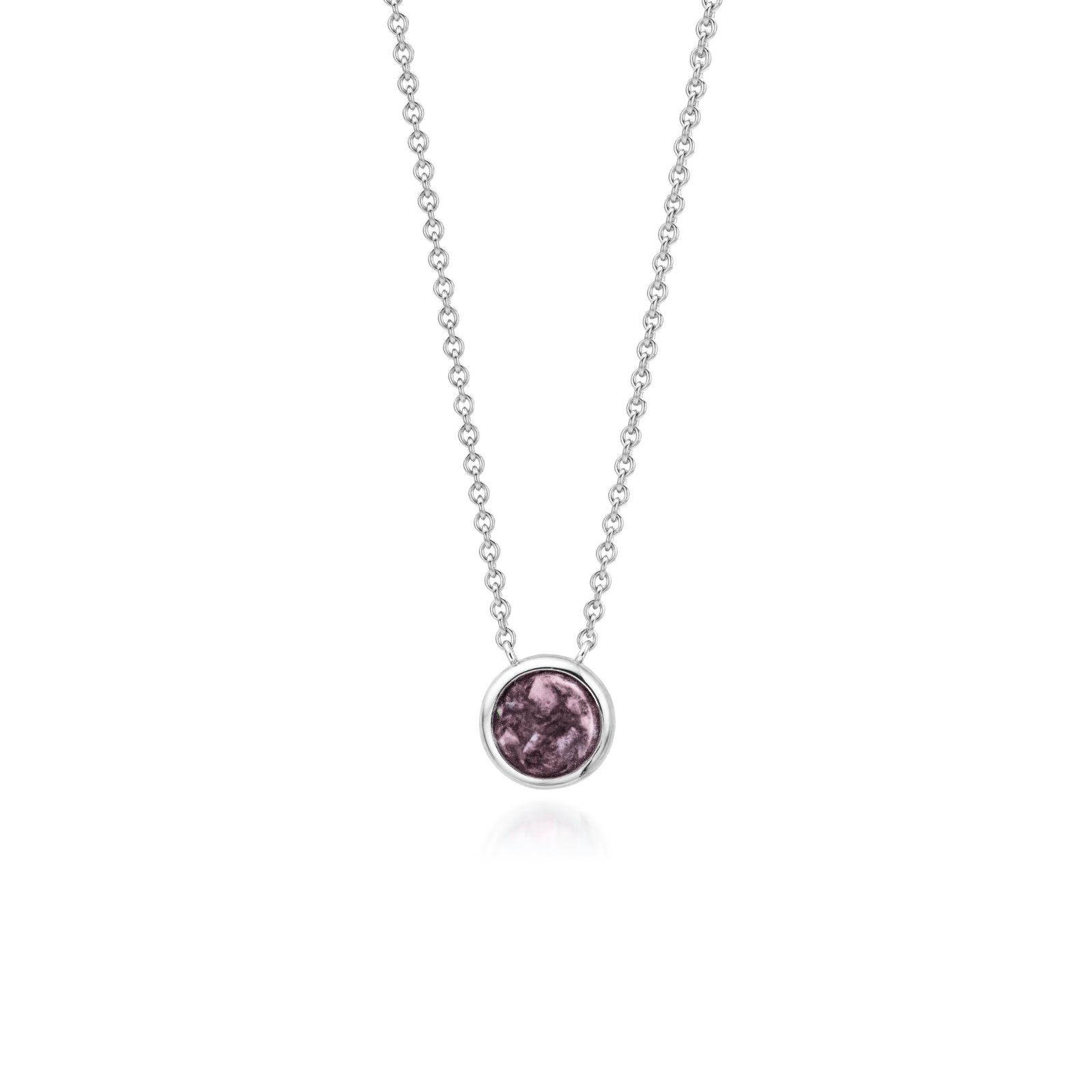 Cercle | Round Ashes Necklace | Ash in Resin Jewellery Deep purple WithMe™ Gedenksieraden Memorial Pendant