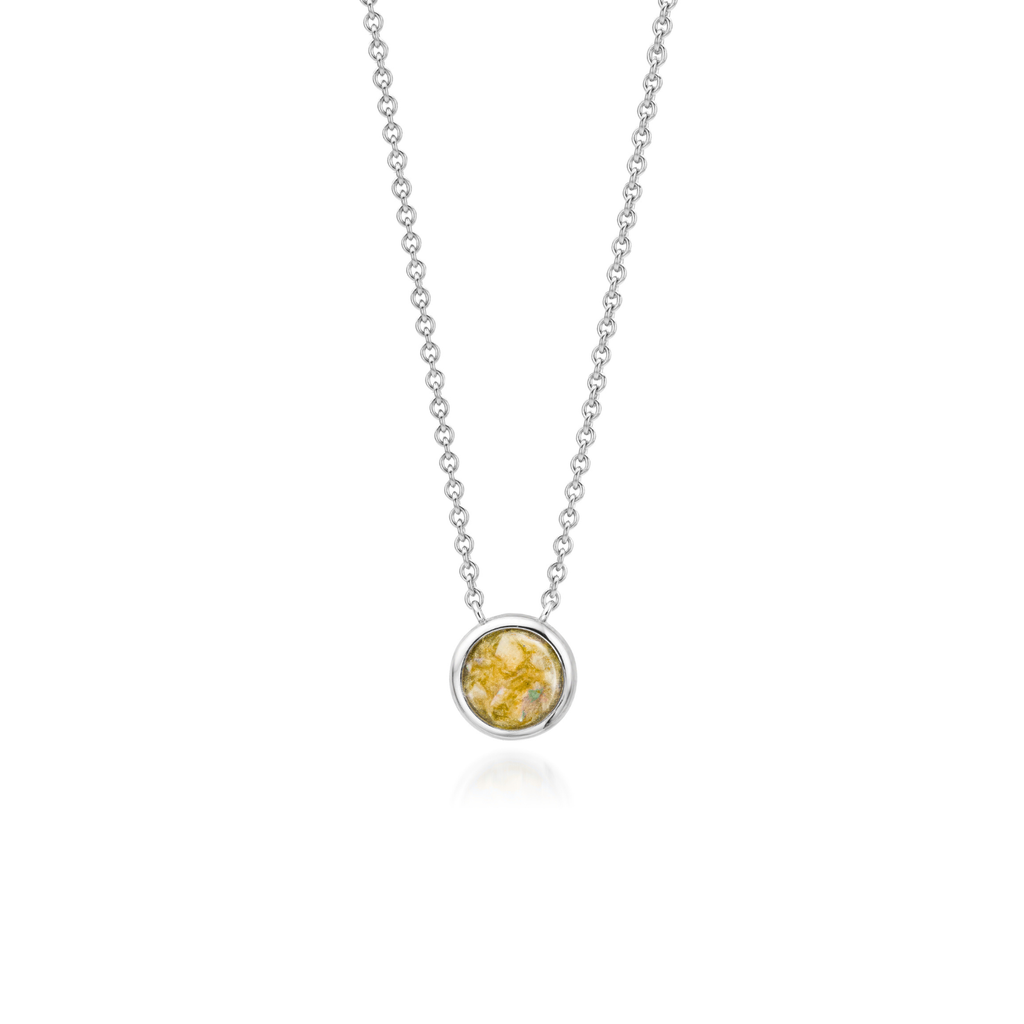 Cercle | Round Ashes Necklace | Ash in Resin Jewellery Gold WithMe™ Gedenksieraden Memorial Pendant