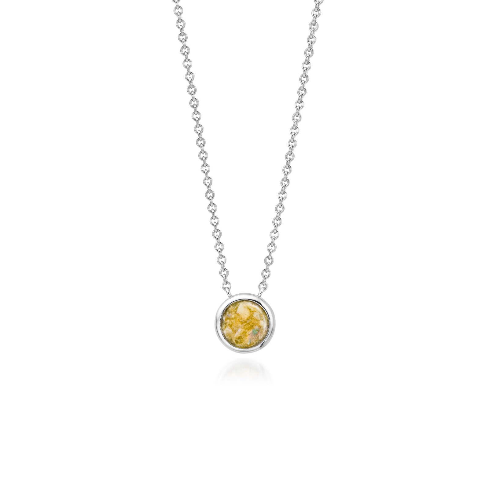 Cercle | Round Ashes Necklace | Ash in Resin Jewellery Gold WithMe™ Gedenksieraden Memorial Pendant