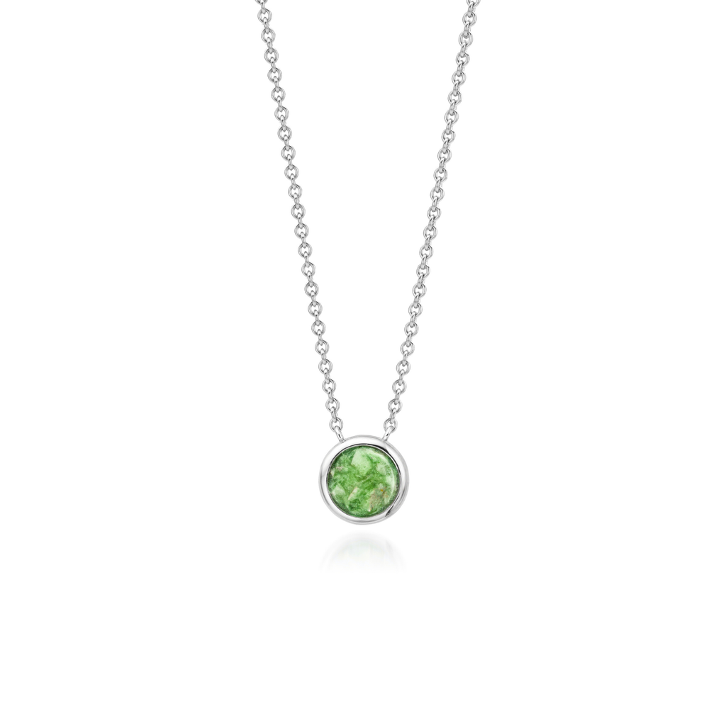Cercle | Round Ashes Necklace | Ash in Resin Jewellery Green WithMe™ Gedenksieraden Memorial Pendant