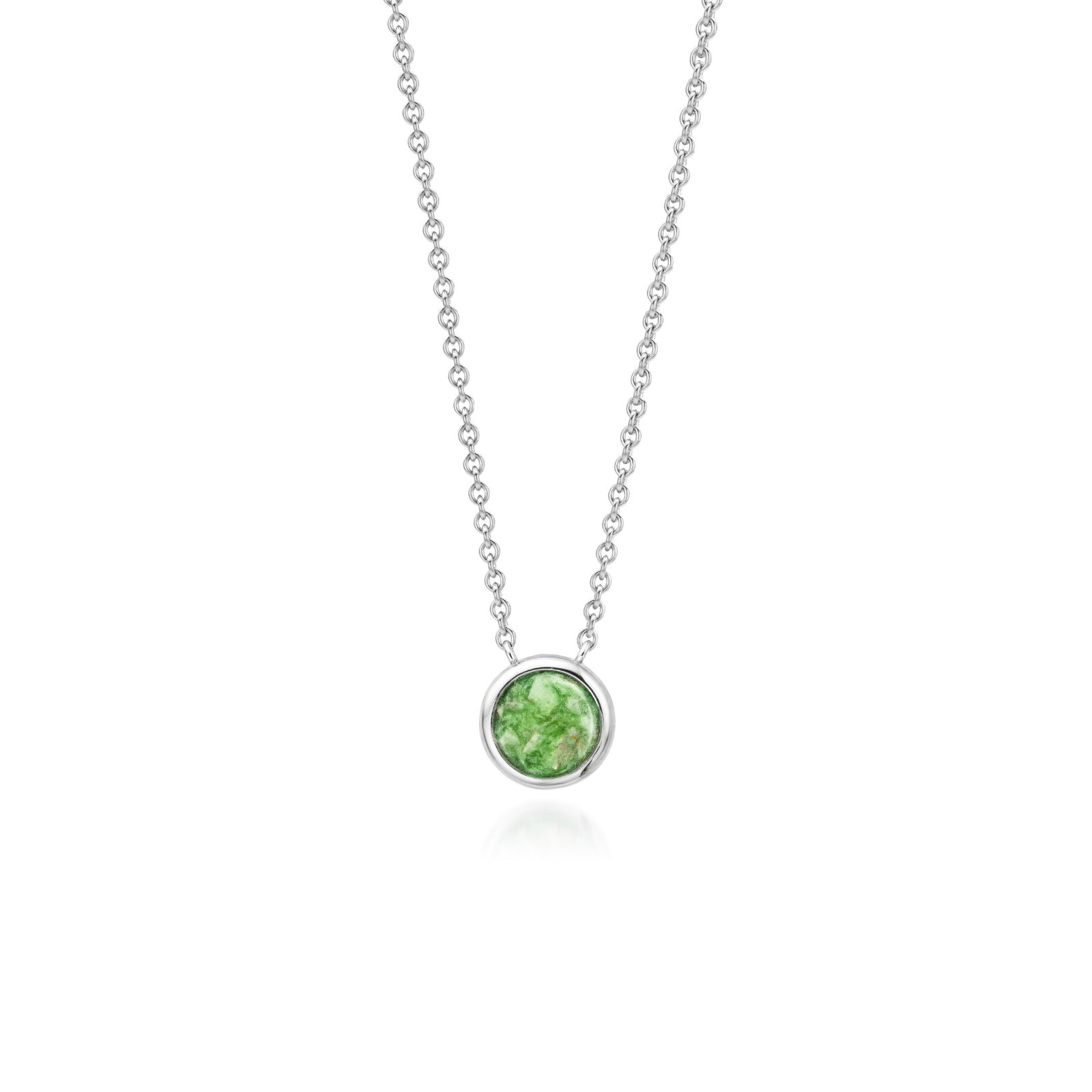 Cercle | Round Ashes Necklace | Ash in Resin Jewellery Green WithMe™ Gedenksieraden Memorial Pendant