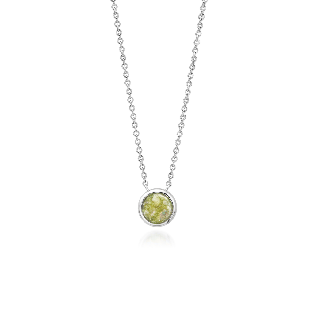 Cercle | Round Ashes Necklace | Ash in Resin Jewellery Olive WithMe™ Gedenksieraden Memorial Pendant