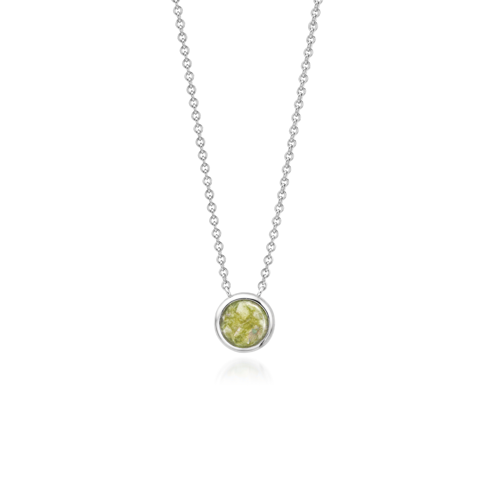 Cercle | Round Ashes Necklace | Ash in Resin Jewellery Olive WithMe™ Gedenksieraden Memorial Pendant