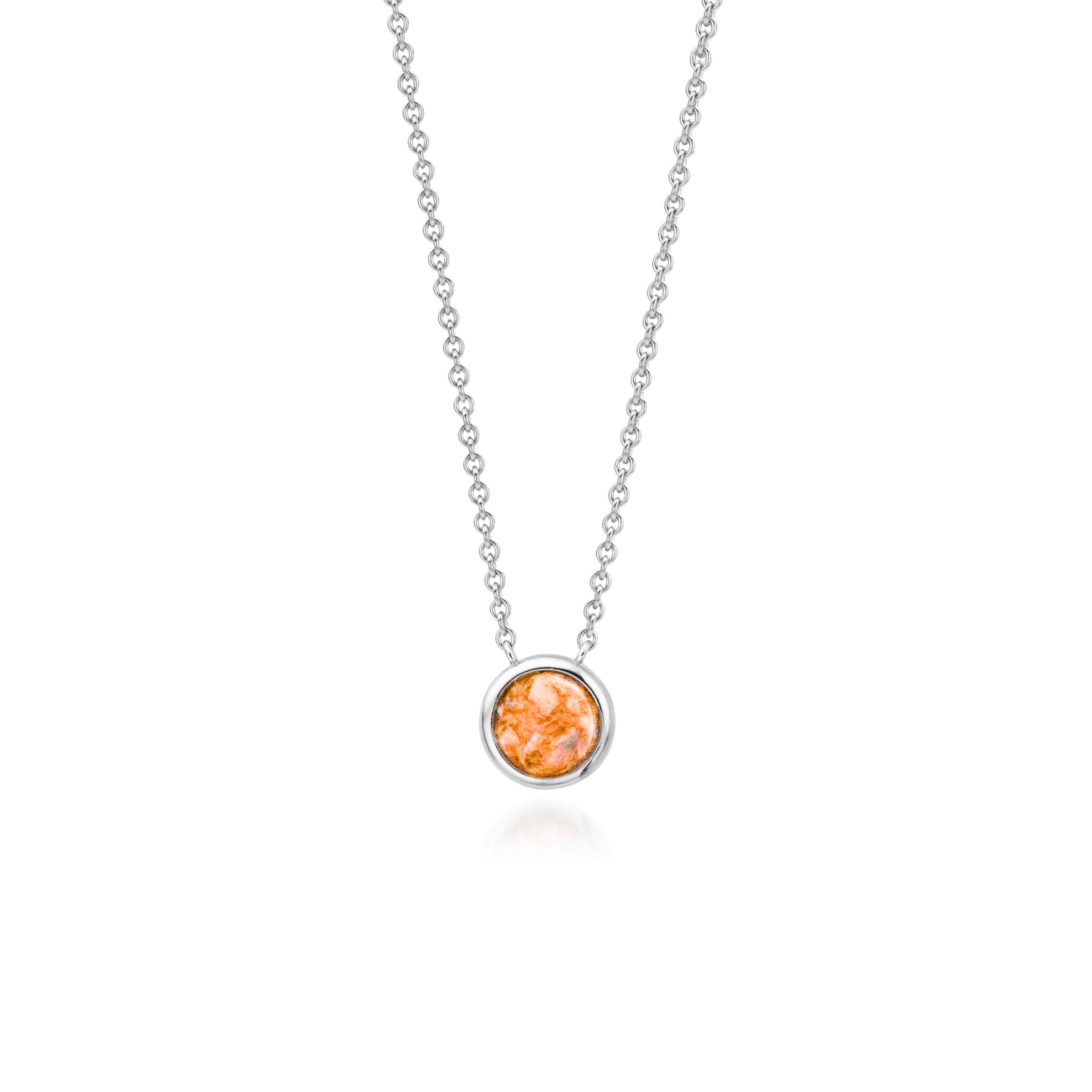 Cercle | Round Ashes Necklace | Ash in Resin Jewellery Orange WithMe™ Gedenksieraden Memorial Pendant