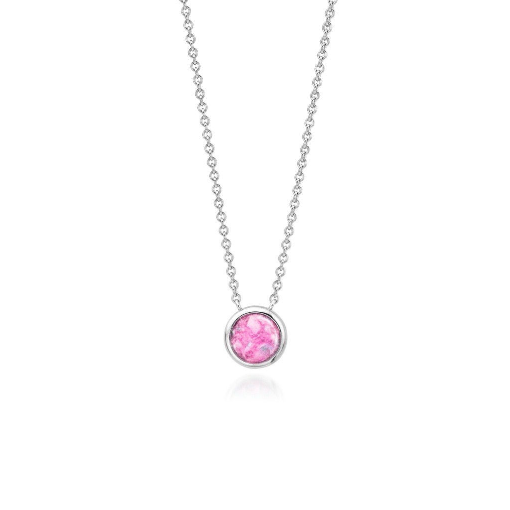 Cercle | Round Ashes Necklace | Ash in Resin Jewellery Pink WithMe™ Gedenksieraden Memorial Pendant