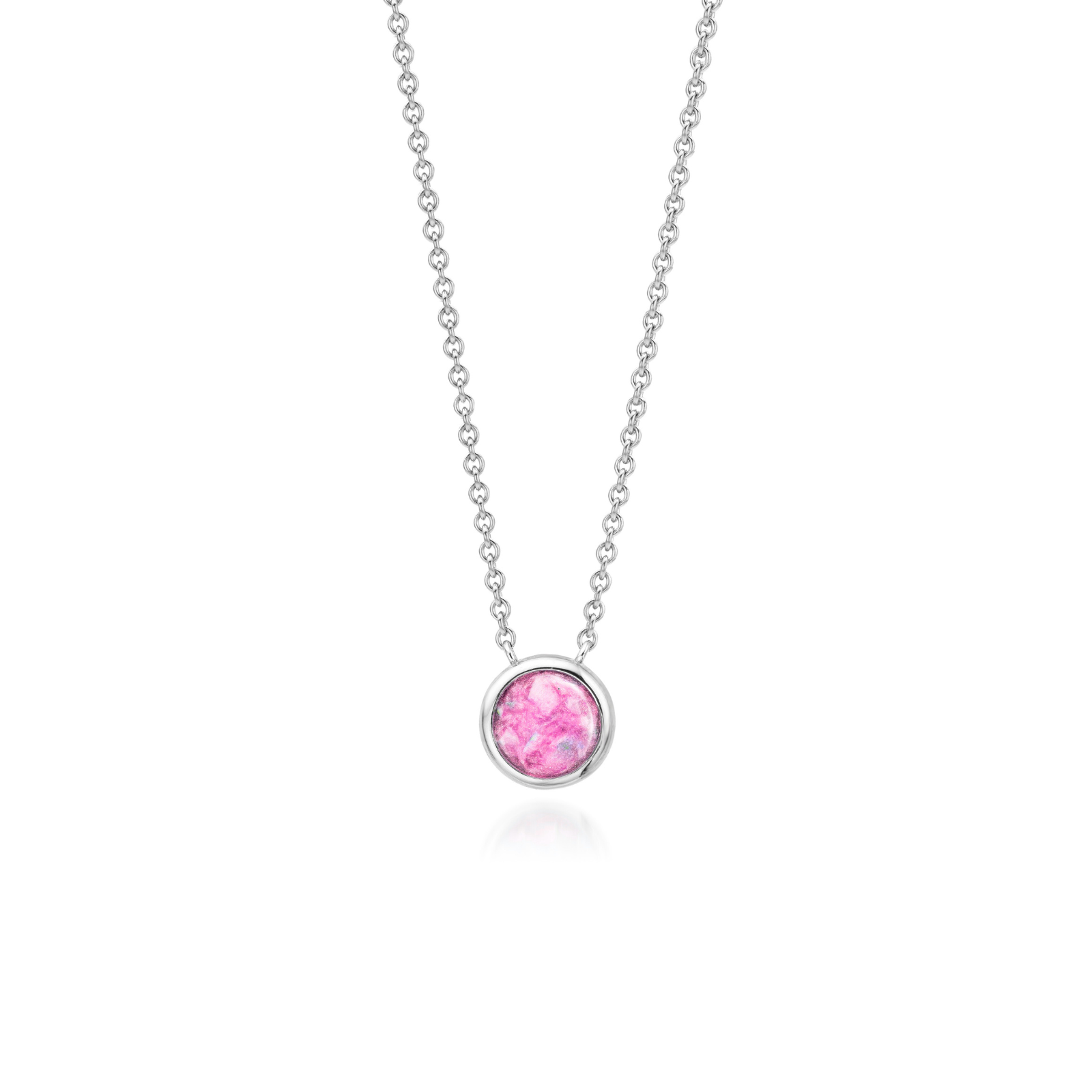 Cercle | Round Ashes Necklace | Ash in Resin Jewellery Pink WithMe™ Gedenksieraden Memorial Pendant