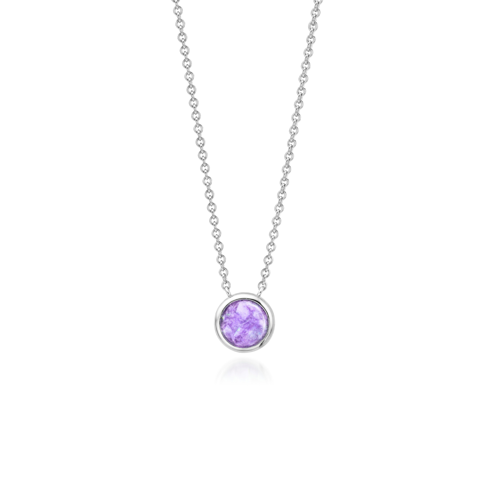 Cercle | Round Ashes Necklace | Ash in Resin Jewellery Purple WithMe™ Gedenksieraden Memorial Pendant