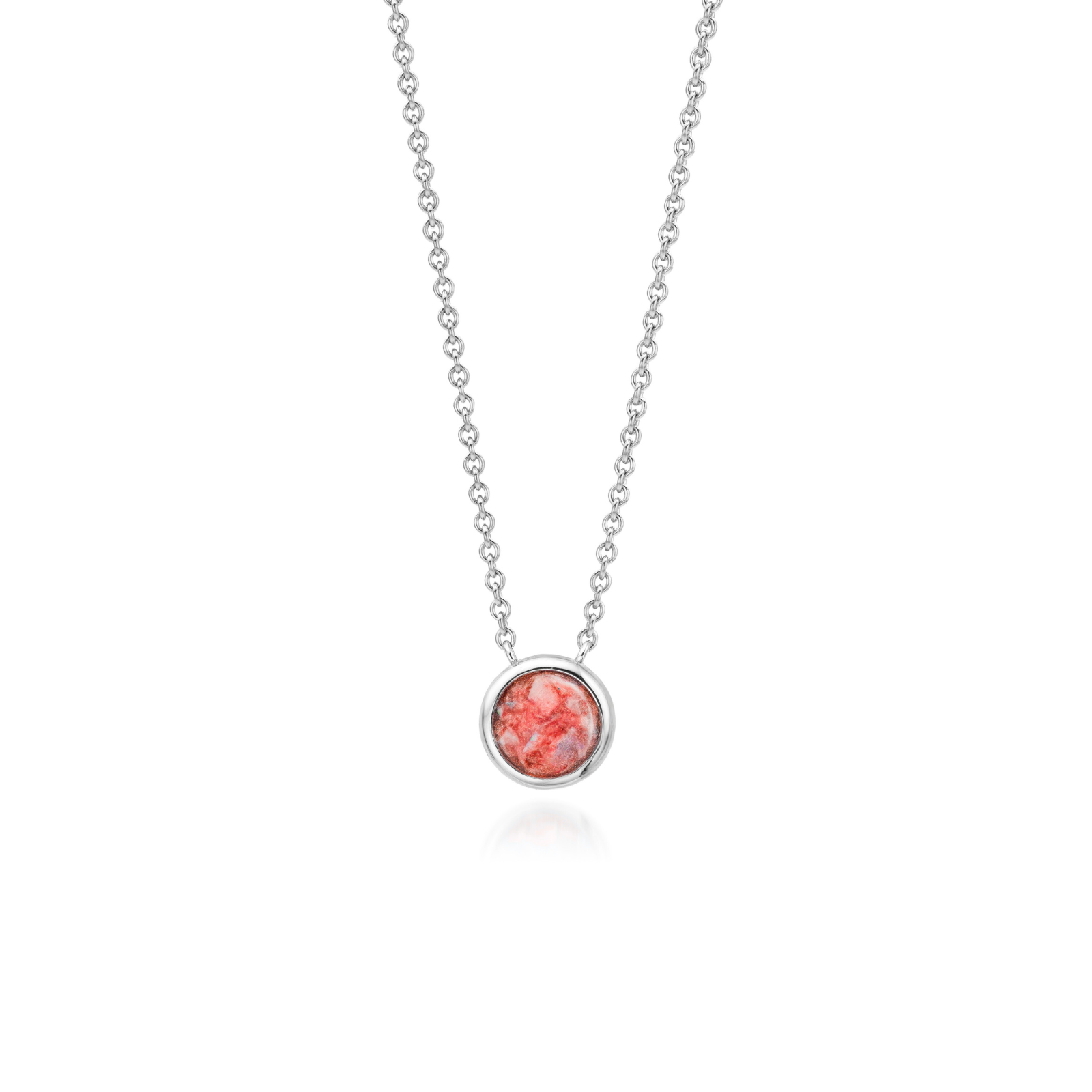 Cercle | Round Ashes Necklace | Ash in Resin Jewellery Red WithMe™ Gedenksieraden Memorial Pendant