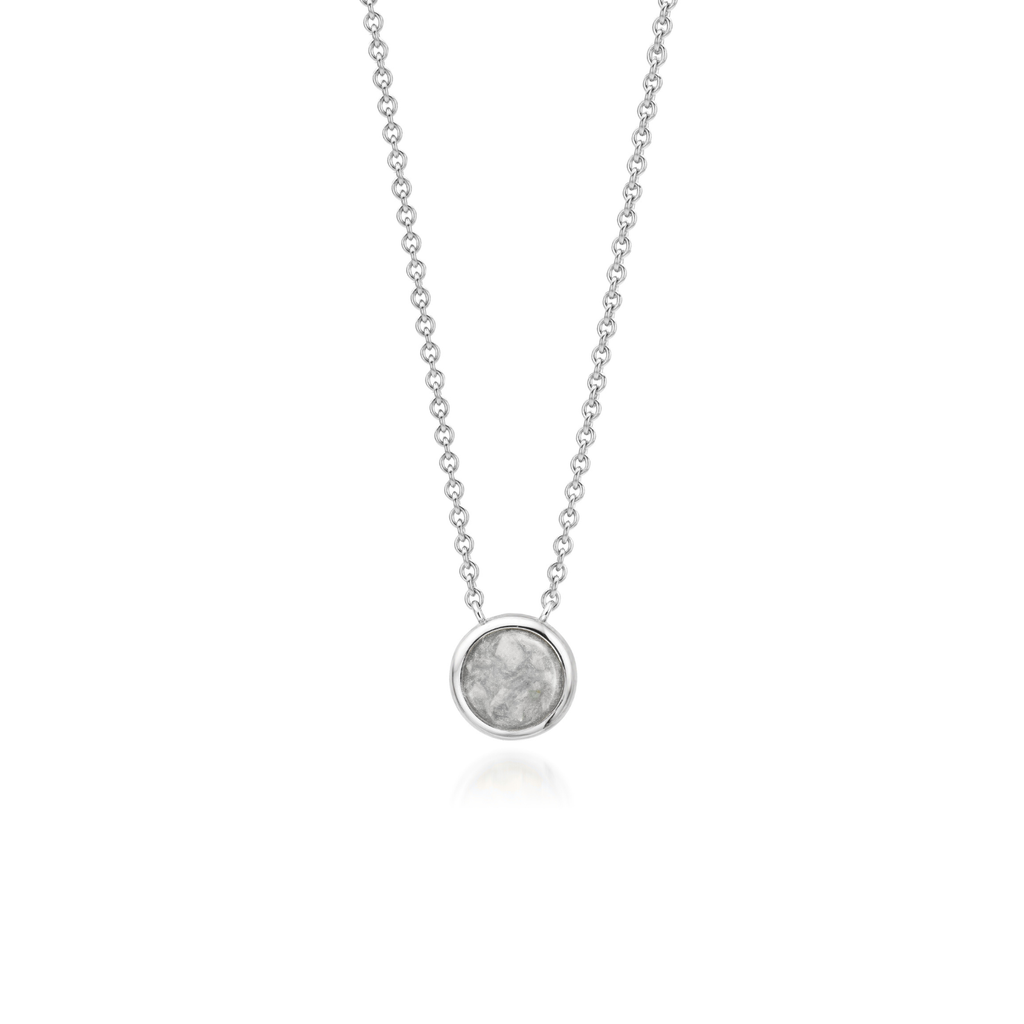 Cercle | Round Ashes Necklace | Ash in Resin Jewellery Silver WithMe™ Gedenksieraden Memorial Pendant