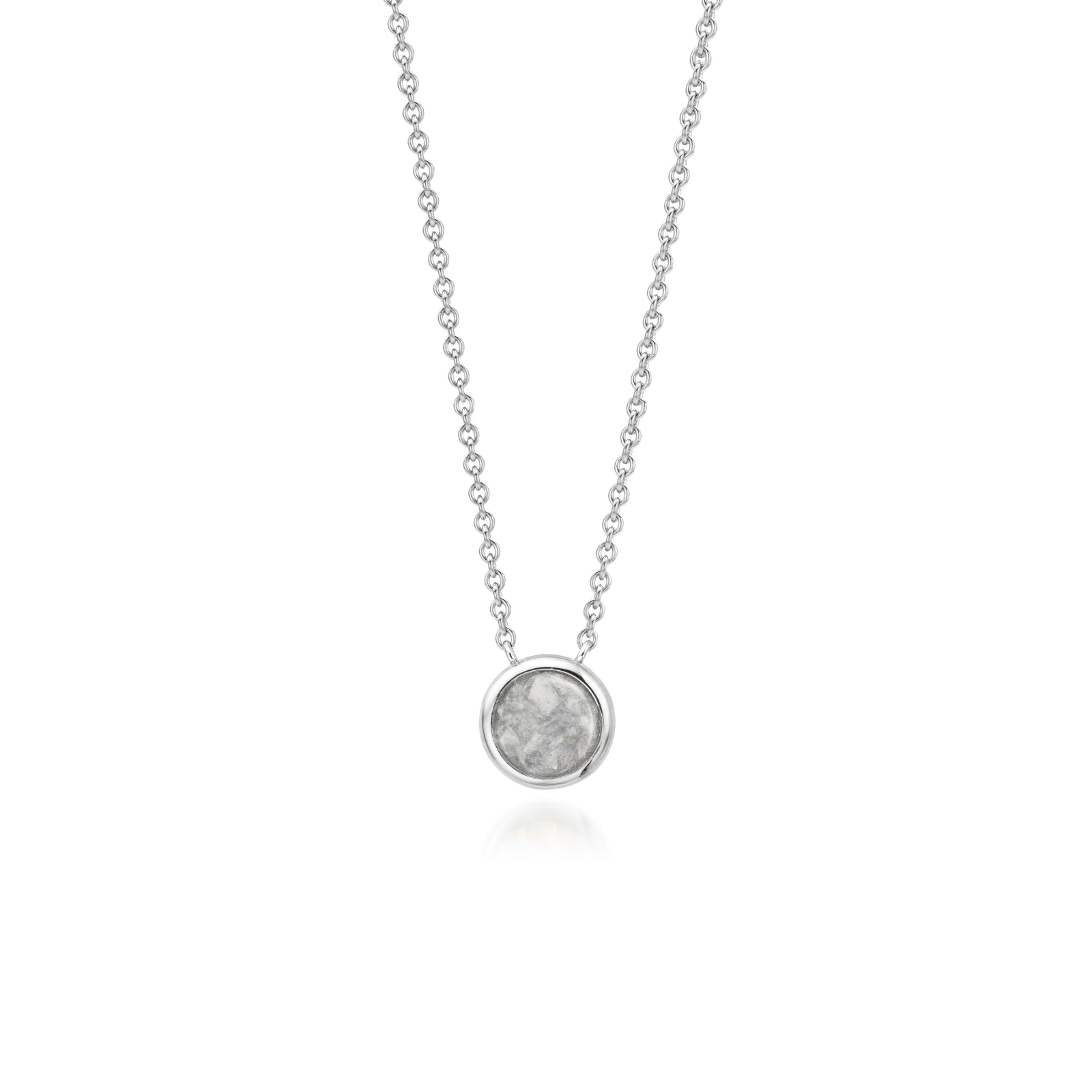 Cercle | Round Ashes Necklace | Ash in Resin Jewellery Silver WithMe™ Gedenksieraden Memorial Pendant