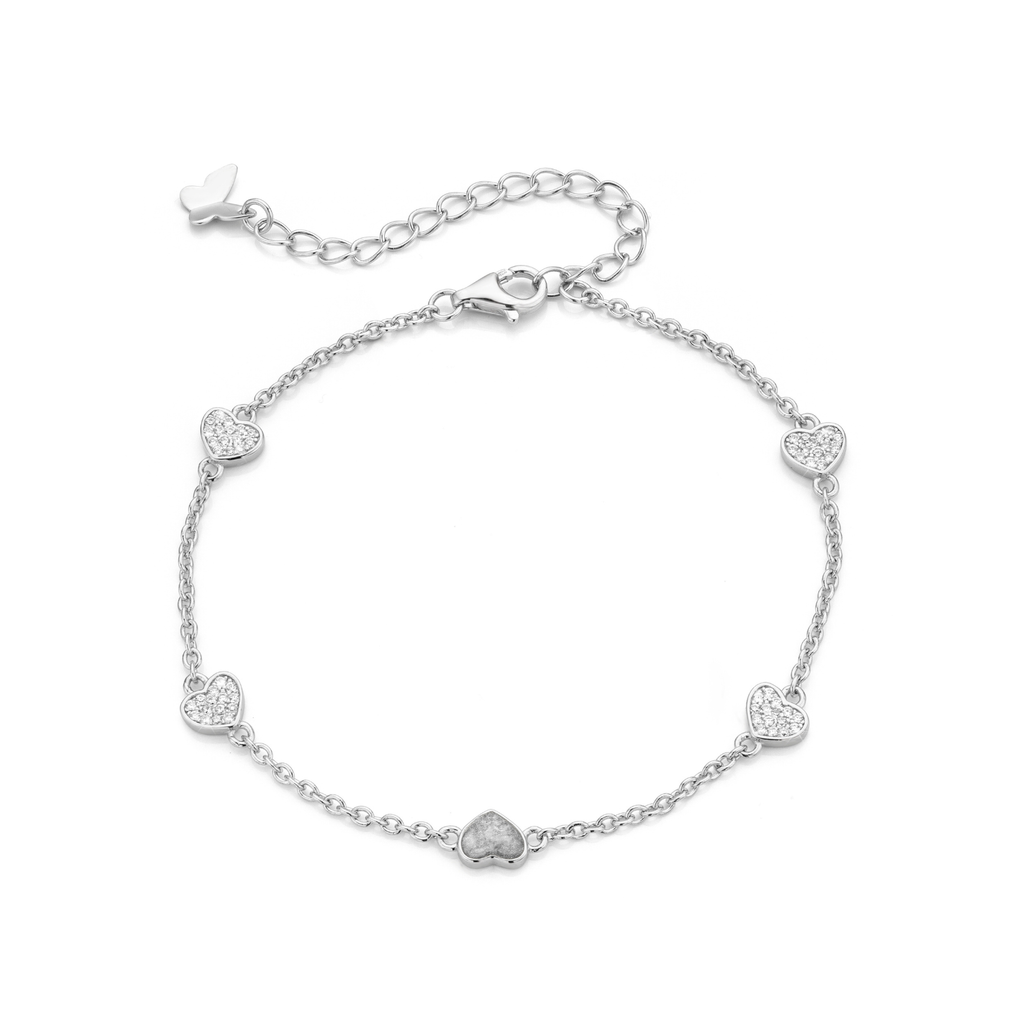 Cinq Cœurs Sparkling Silver WithMe™ Gedenksieraden Memorial Bracelet