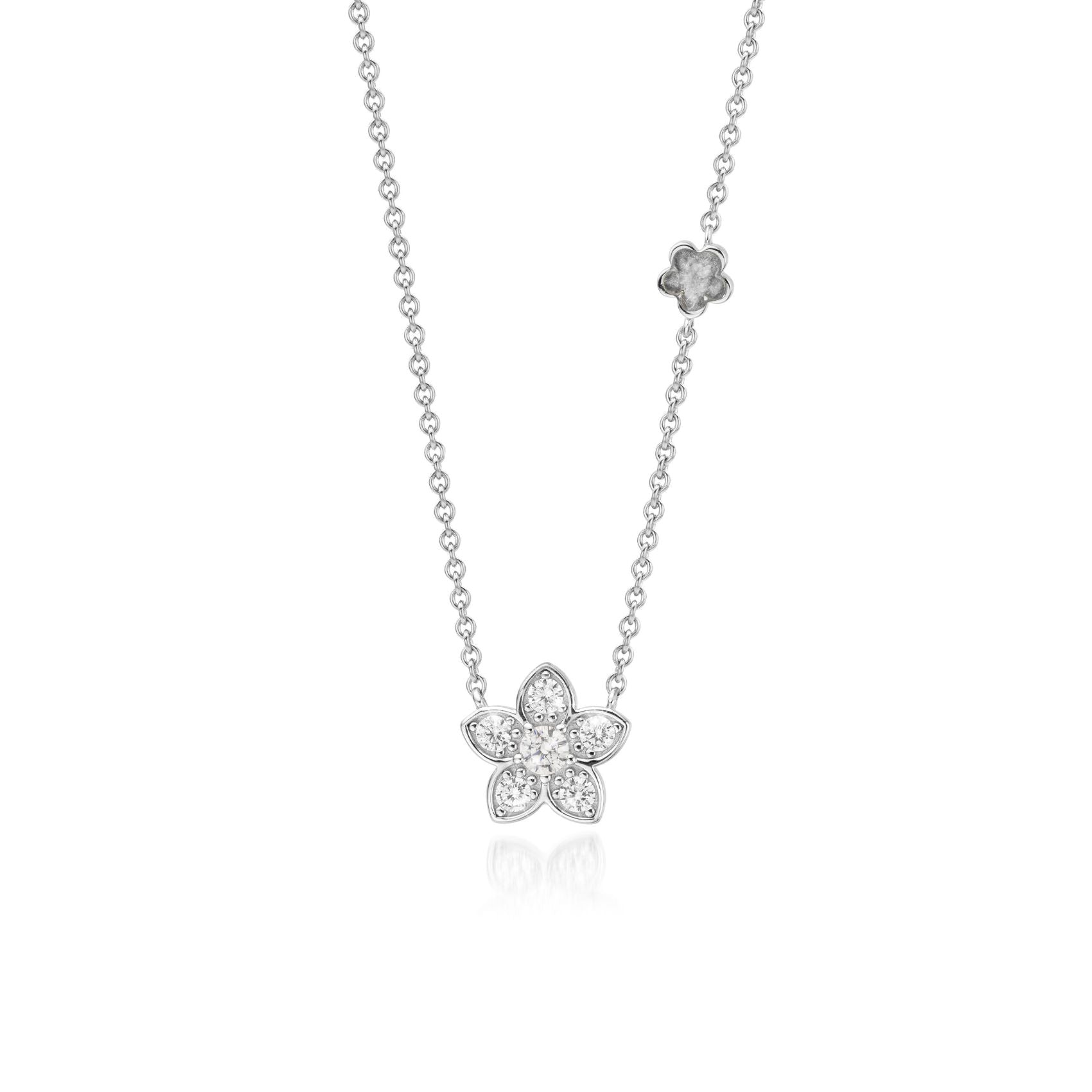 Fleur Éternelle Sparkling Silver WithMe™ Gedenksieraden Memorial Pendant
