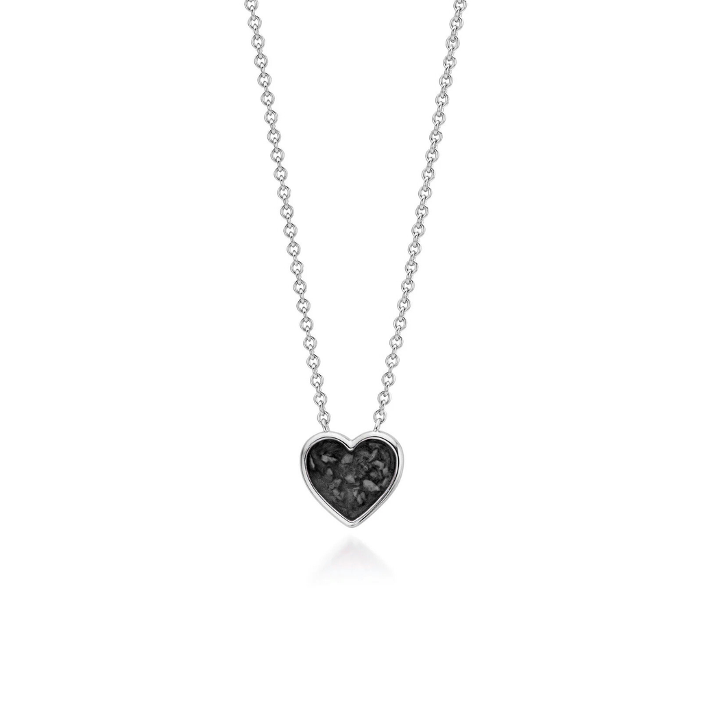 Cœur | Heart-Shaped Ashes Necklace | Ash in Resin Jewellery Black WithMe™ Gedenksieraden Memorial Pendant
