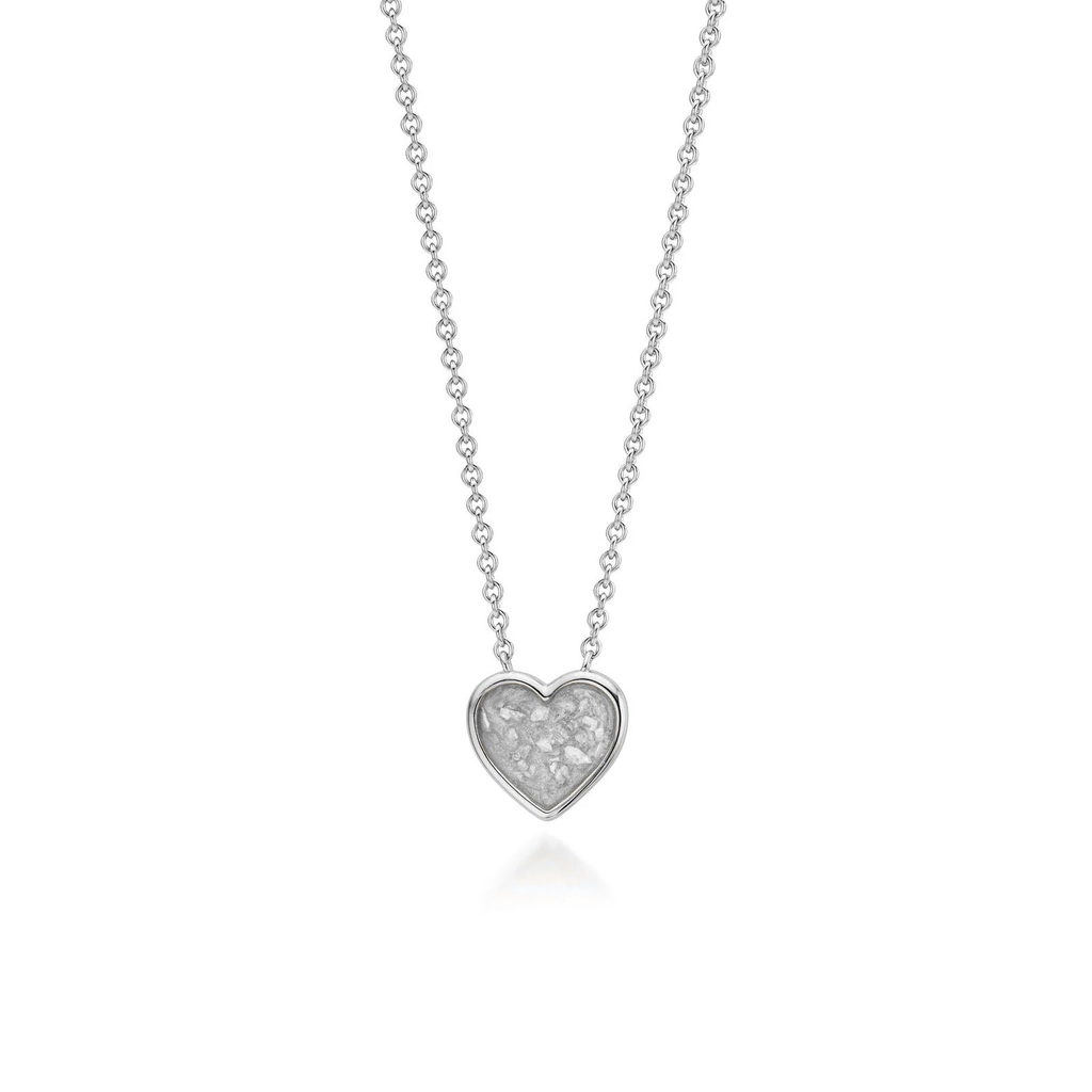 Cœur | Heart-Shaped Ashes Necklace | Ash in Resin Jewellery Silver WithMe™ Gedenksieraden Memorial Pendant