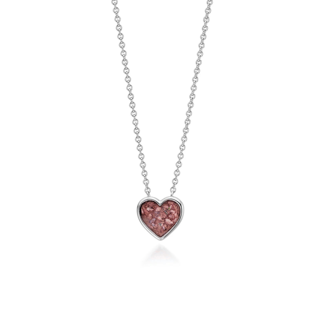 Cœur | Heart-Shaped Ashes Necklace | Ash in Resin Jewellery Burgundy WithMe™ Gedenksieraden Memorial Pendant