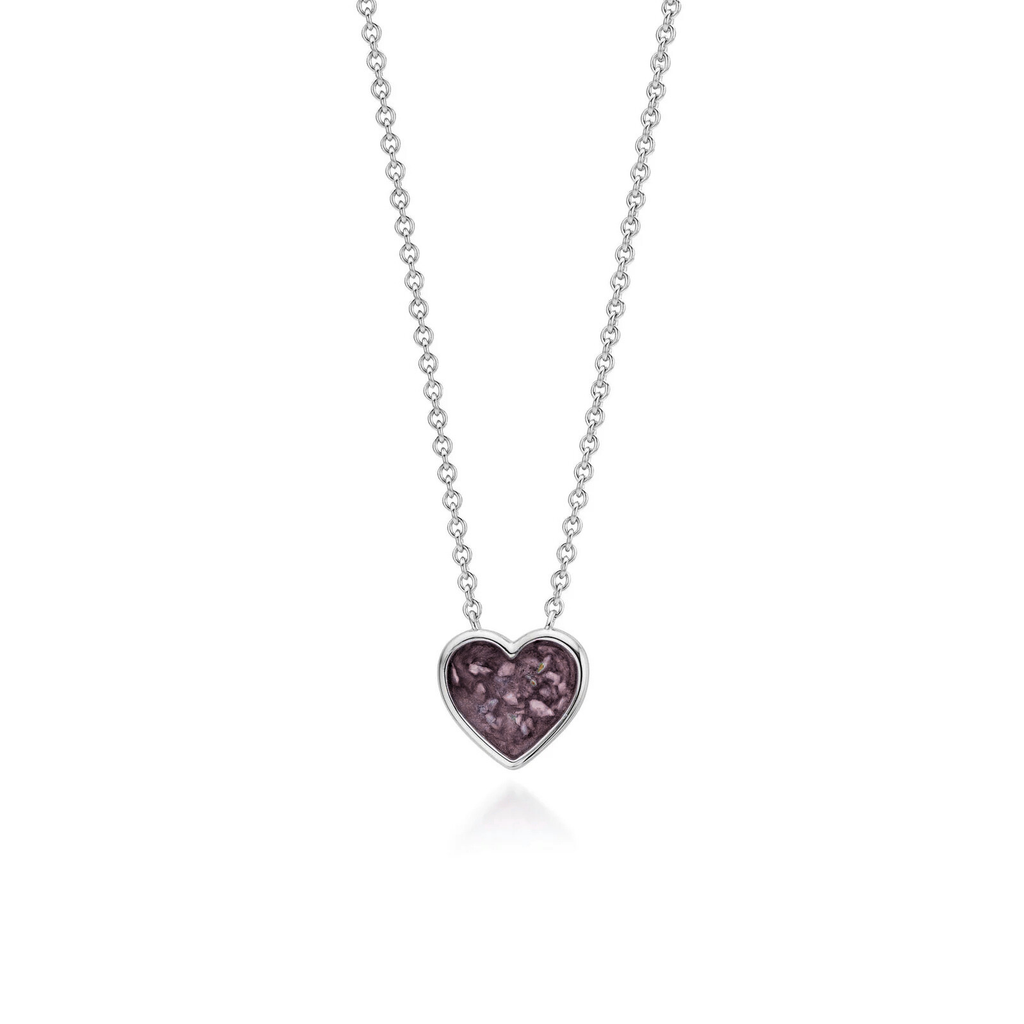 Cœur | Heart-Shaped Ashes Necklace | Ash in Resin Jewellery Deep purple WithMe™ Gedenksieraden Memorial Pendant
