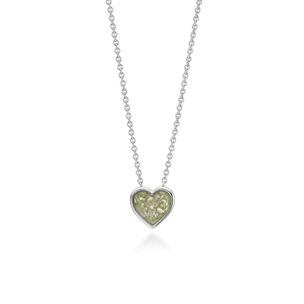 Cœur | Heart-Shaped Ashes Necklace | Ash in Resin Jewellery Olive WithMe™ Gedenksieraden Memorial Pendant