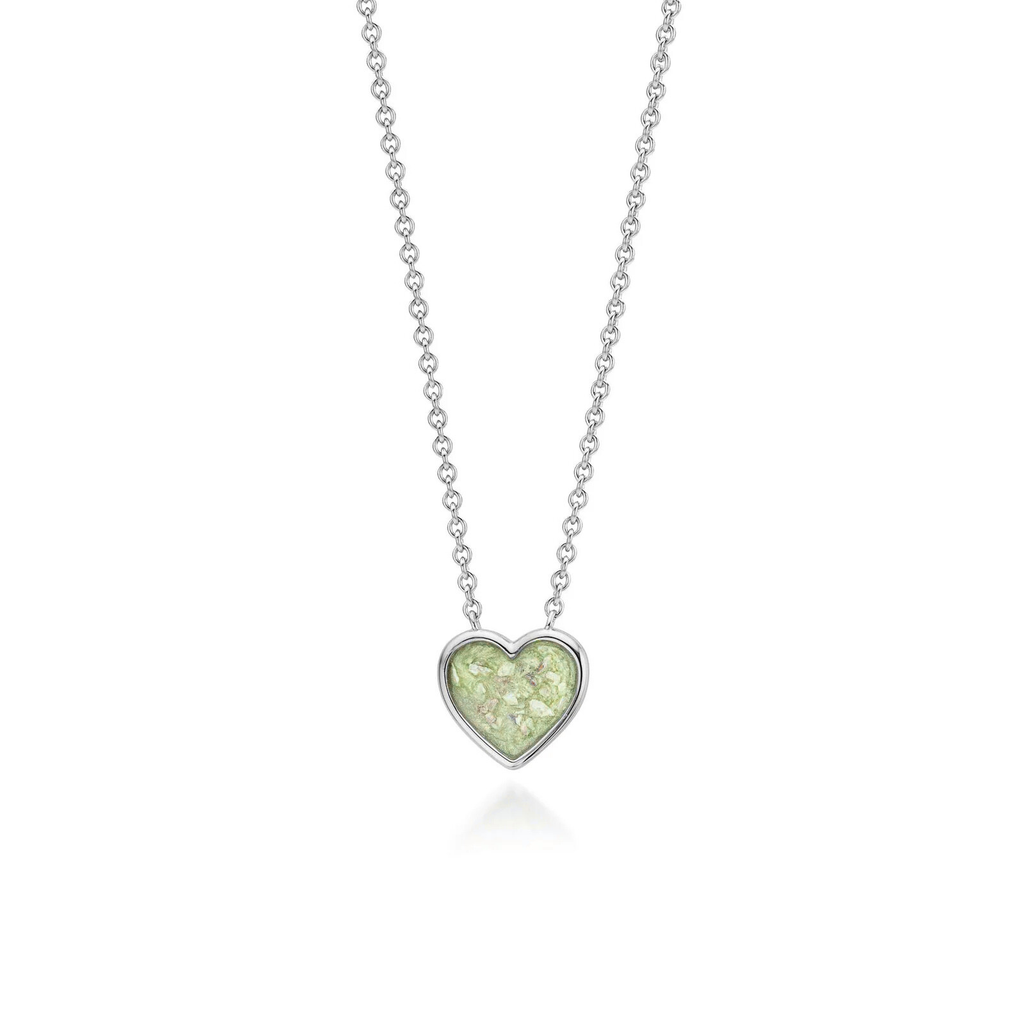 Cœur | Heart-Shaped Ashes Necklace | Ash in Resin Jewellery Sage WithMe™ Gedenksieraden Memorial Pendant