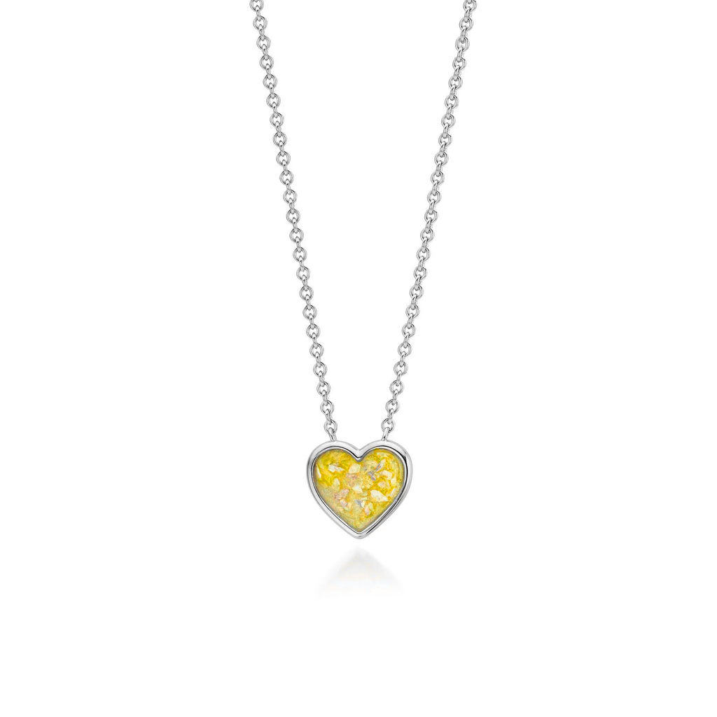Cœur | Heart-Shaped Ashes Necklace | Ash in Resin Jewellery Yellow WithMe™ Gedenksieraden Memorial Pendant