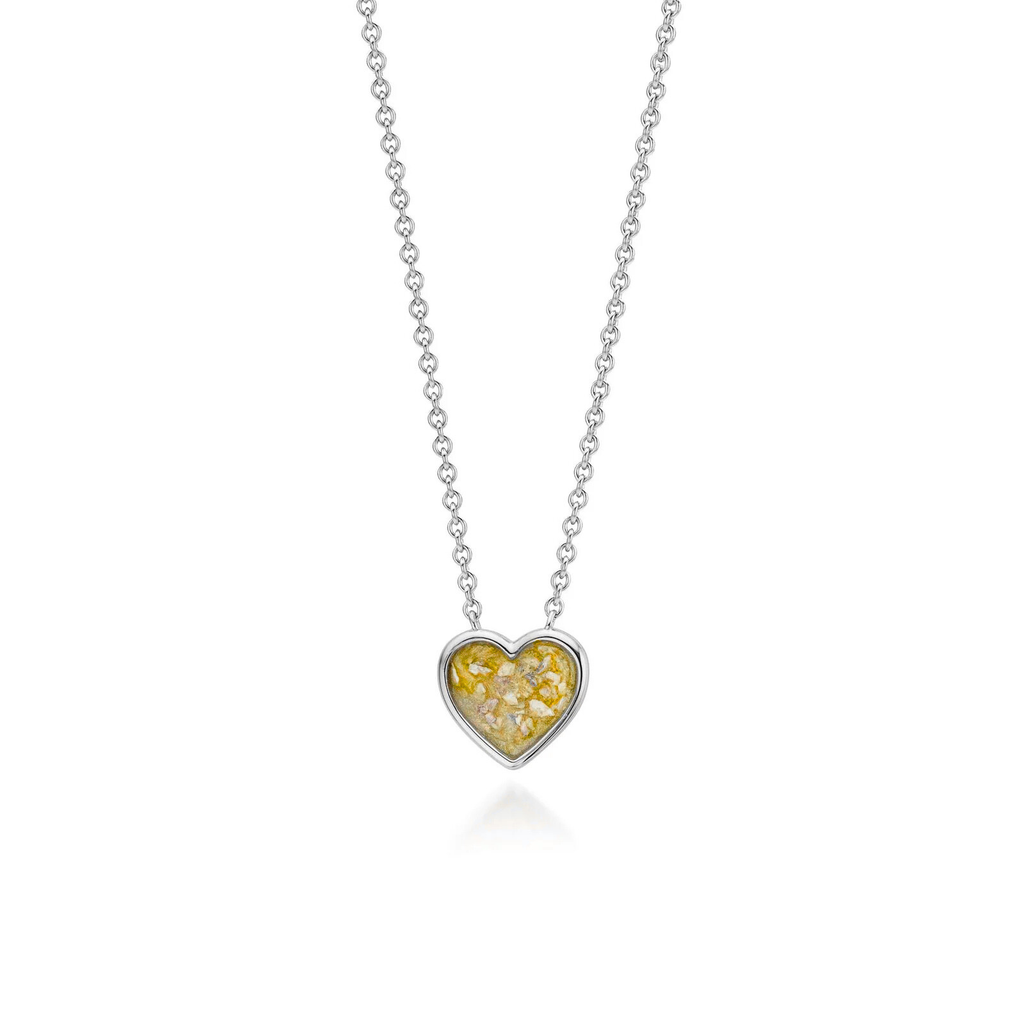 Cœur | Heart-Shaped Ashes Necklace | Ash in Resin Jewellery Gold WithMe™ Gedenksieraden Memorial Pendant