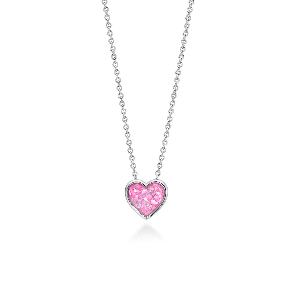 Cœur | Heart-Shaped Ashes Necklace | Ash in Resin Jewellery Pink WithMe™ Gedenksieraden Memorial Pendant