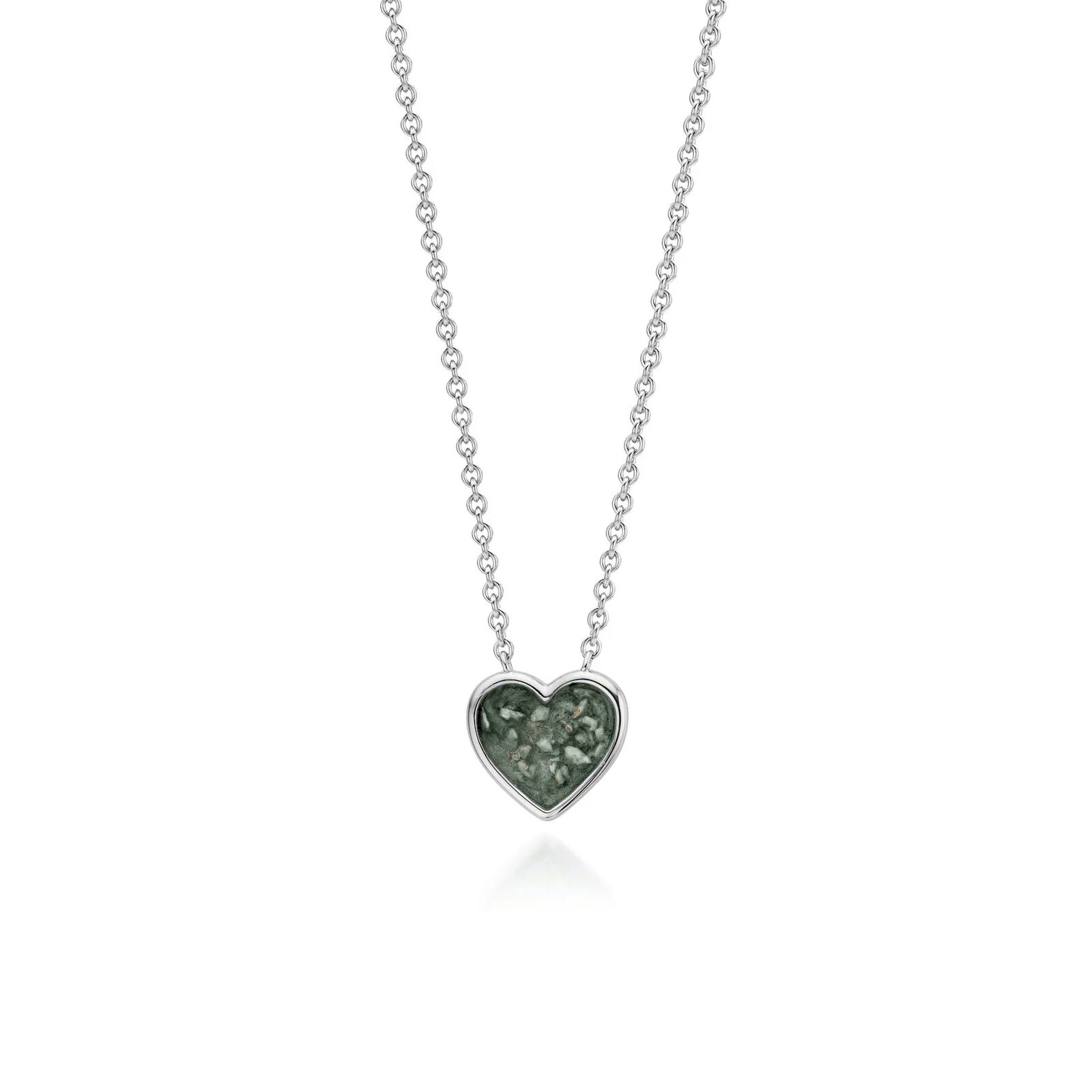 Cœur | Heart-Shaped Ashes Necklace | Ash in Resin Jewellery Deep green WithMe™ Gedenksieraden Memorial Pendant