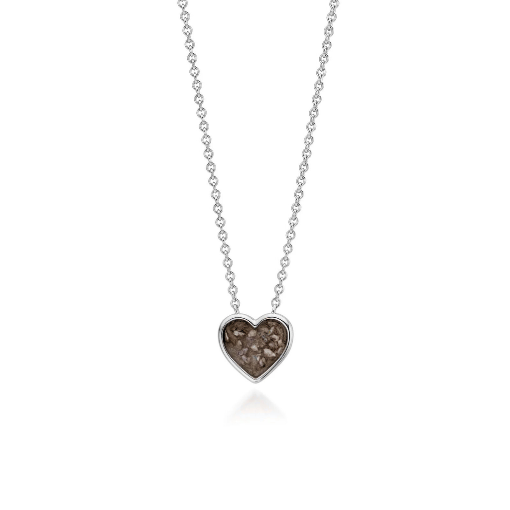 Cœur | Heart-Shaped Ashes Necklace | Ash in Resin Jewellery Brown WithMe™ Gedenksieraden Memorial Pendant