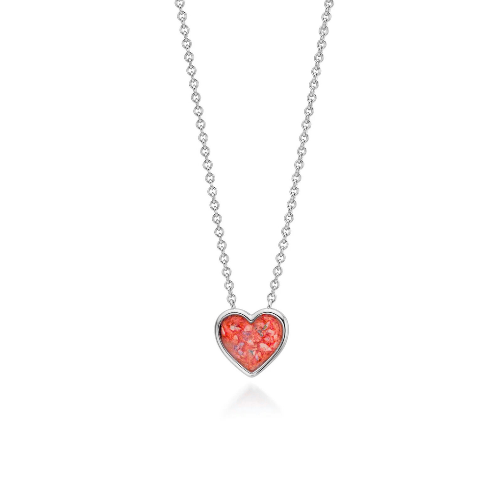 Cœur | Heart-Shaped Ashes Necklace | Ash in Resin Jewellery Red WithMe™ Gedenksieraden Memorial Pendant